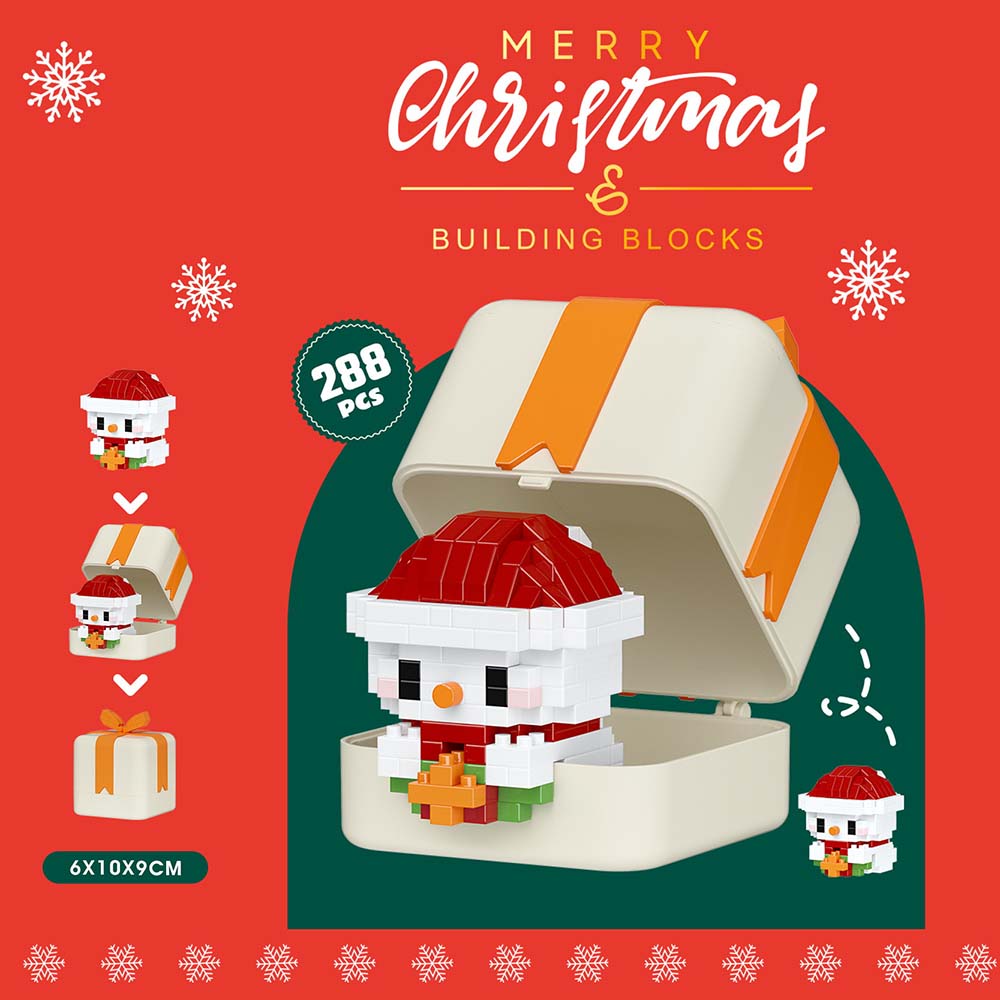 Christmas Cute Characters Box Themed Building Block Box Set Creative Christmas Gift for Kids or Friends