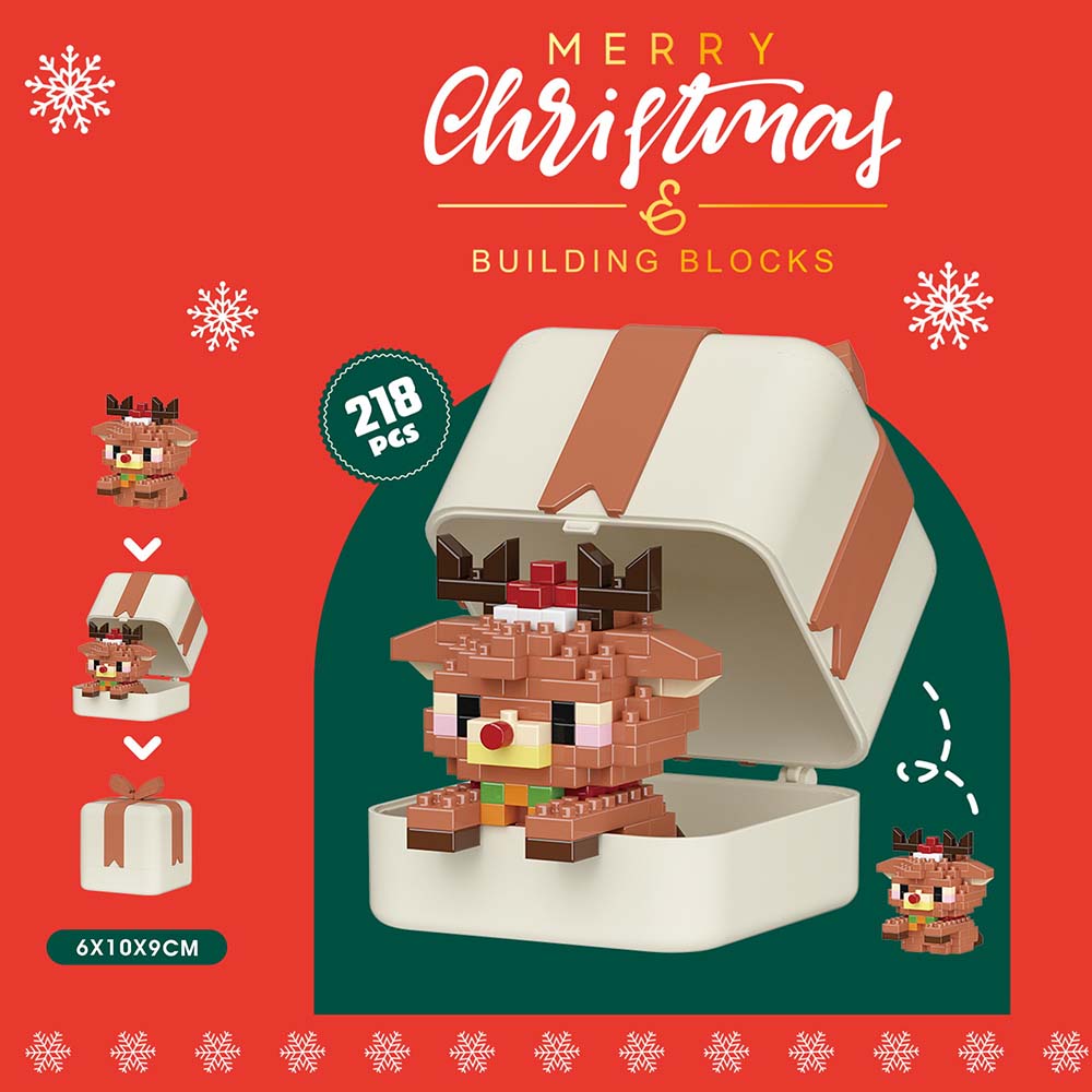 Christmas Cute Characters Box Themed Building Block Box Set Creative Christmas Gift for Kids or Friends