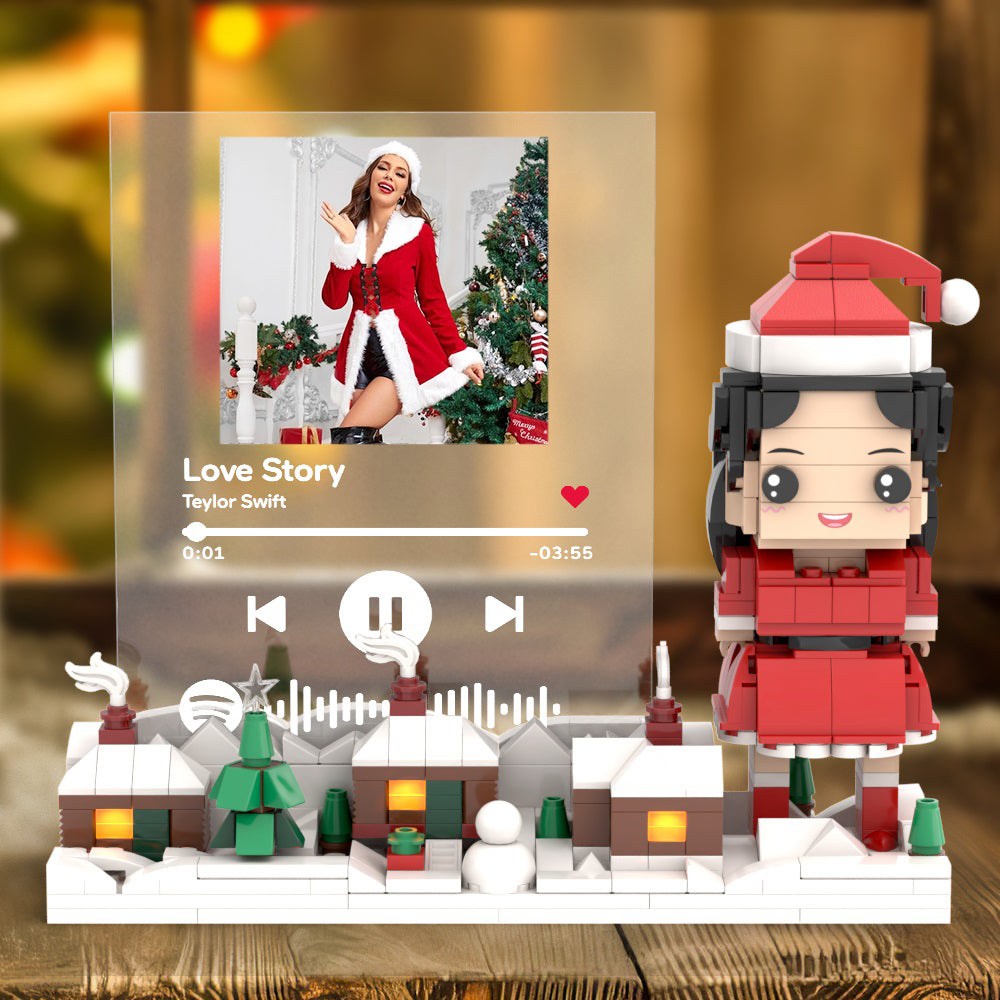 Christmas Gifts Custom Brick Figures & Music Code Plaque Personlized Music Brick Figures