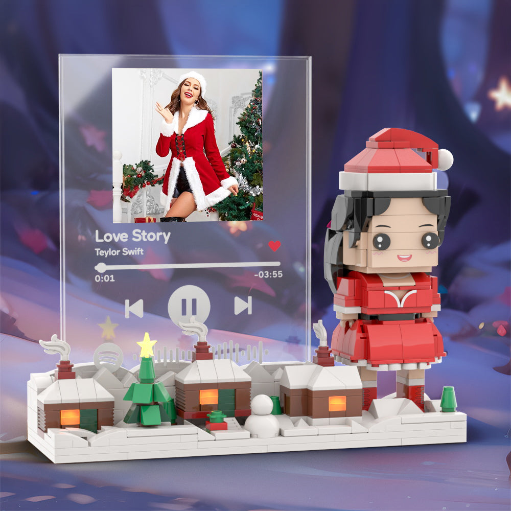 Christmas Gifts Custom Brick Figures & Music Code Plaque Personlized Music Brick Figures