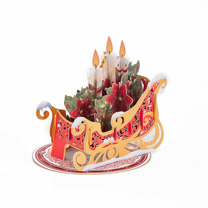 Christmas Sleigh Ornament Christmas 3D Pop Up Greeting Card