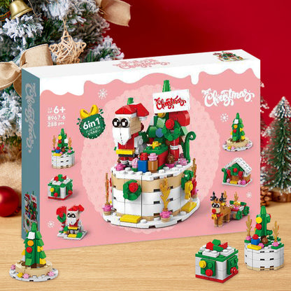 Christmas Cake Brick Figures  Surprise Blind Box  6 in 1 Brick Figures Gift Box