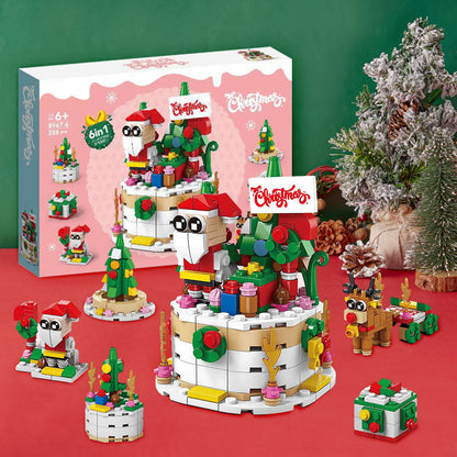 Christmas Cake Brick Figures  Surprise Blind Box  6 in 1 Brick Figures Gift Box