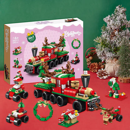 Christmas Train Brick Figures  Surprise Blind Box  6 in 1 Brick Figures Gift Box