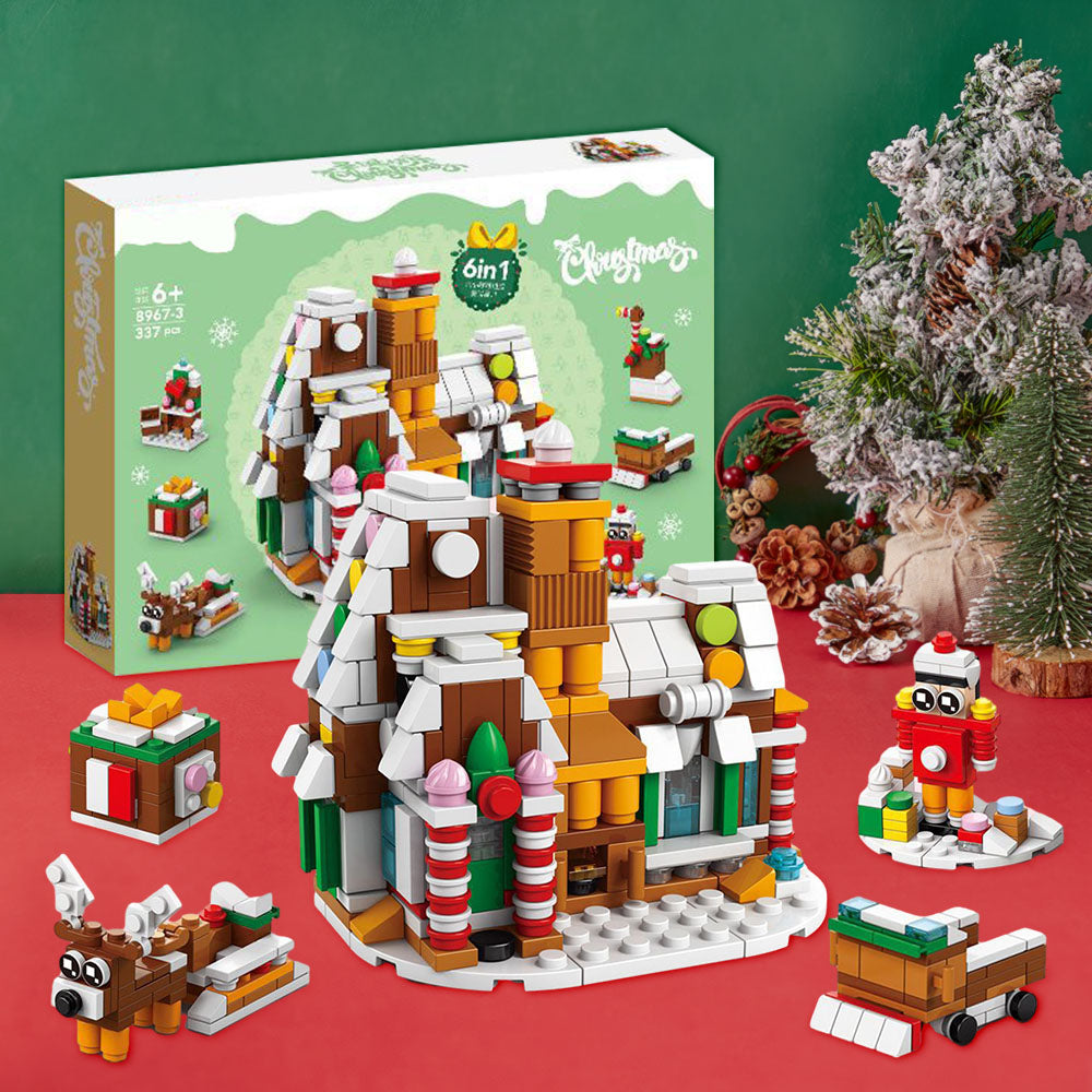 Christmas House Brick Figures  Surprise Blind Box  6 in 1 Brick Figures Gift Box