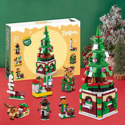 Christmas Tree Brick Figures  Surprise Blind Box  6 in 1 Brick Figures Gift Box