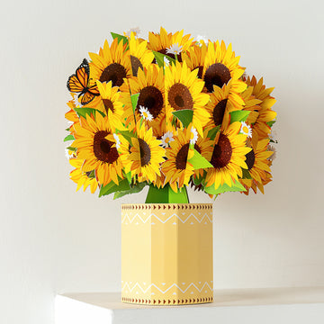 Mother's Day Gift Sunflower Pop up Card Paper Bouquet Flower Bouquet Greeting Card