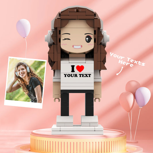 Valentine's Day Gifts Custom Brick Figures Personlized Text Brick Figures I LOVE XXX Brick Figures