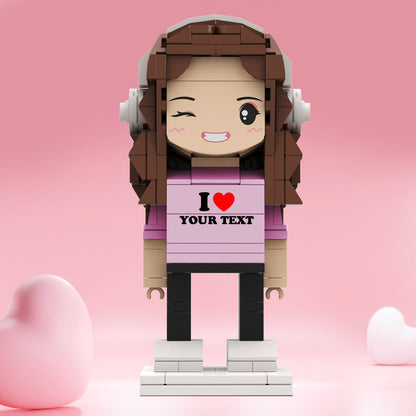 Valentine's Day Gifts Custom Brick Figures Personlized Text Brick Figures I LOVE XXX Brick Figures