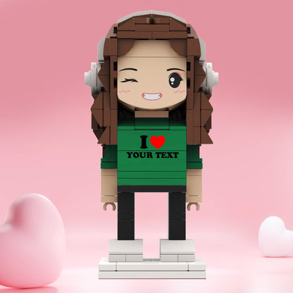 Valentine's Day Gifts Custom Brick Figures Personlized Text Brick Figures I LOVE XXX Brick Figures