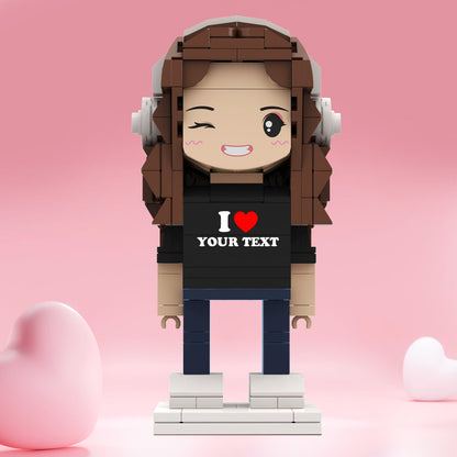 Valentine's Day Gifts Custom Brick Figures Personlized Text Brick Figures I LOVE XXX Brick Figures