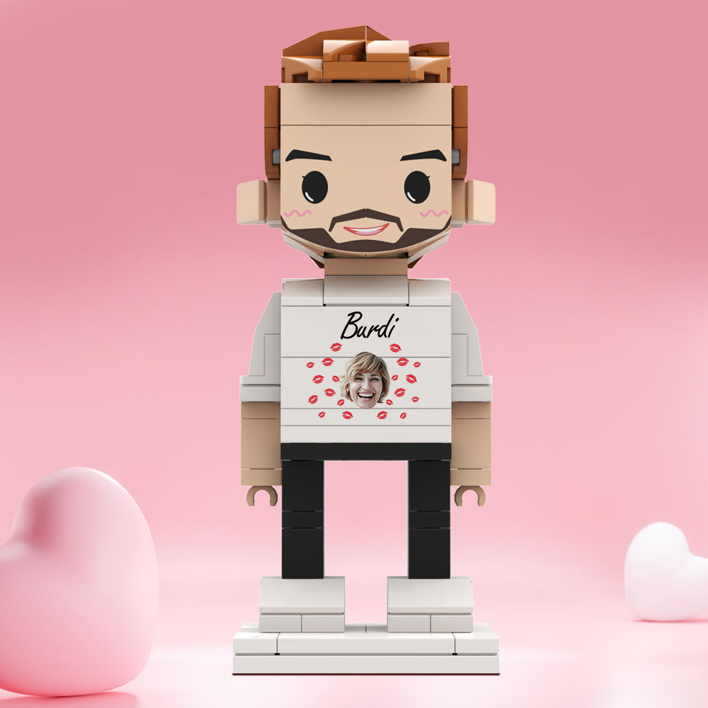 Valentine's Day Gifts Custom Brick Figures Personlized Face & Name Brick Figures