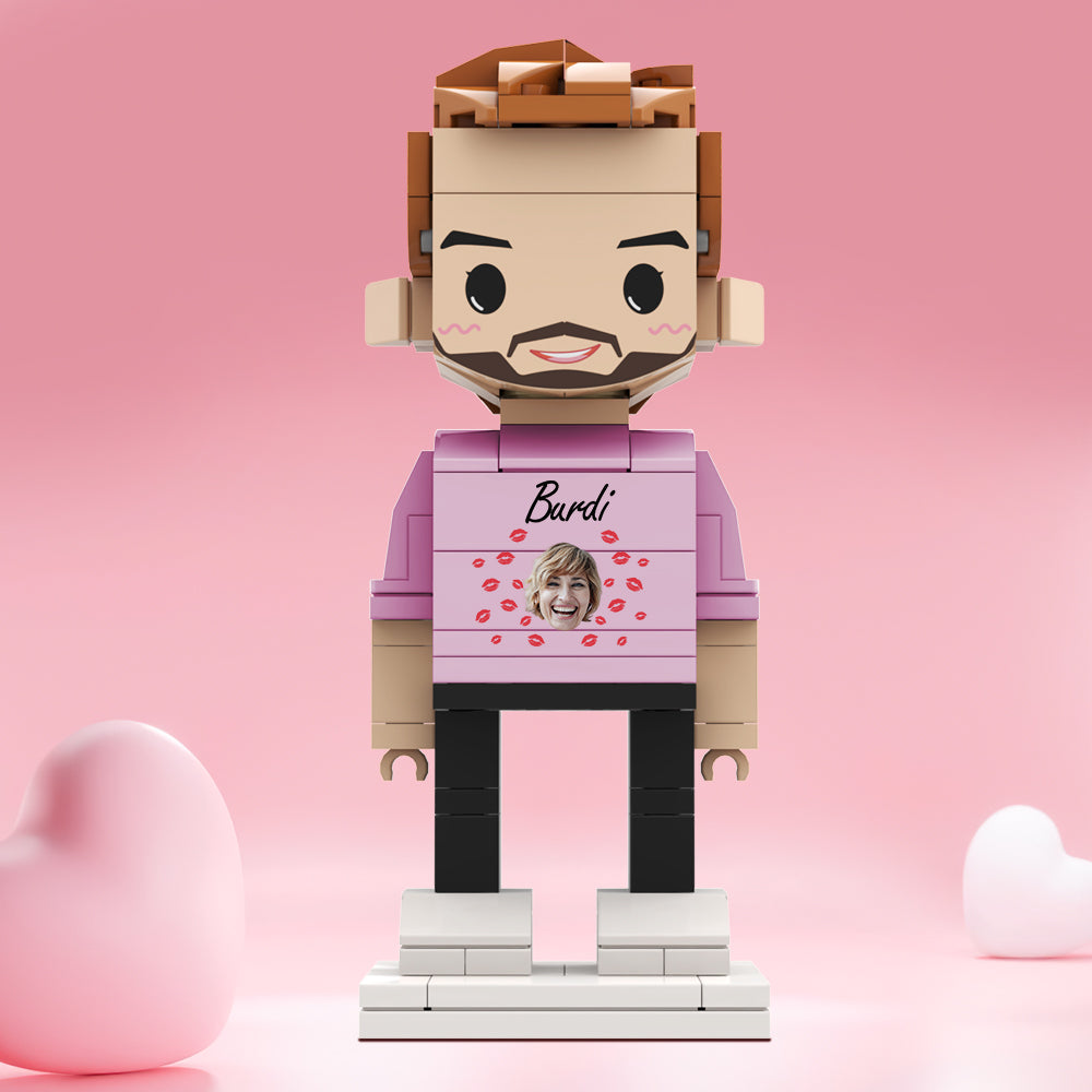 Valentine's Day Gifts Custom Brick Figures Personlized Face & Name Brick Figures