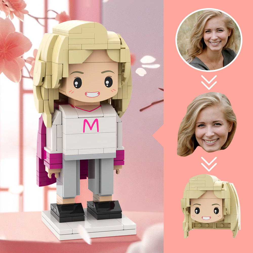 Mother's Day Round Face Custom Brick Figures Super Mom Customizable Head Brick Figures Gift For Mom