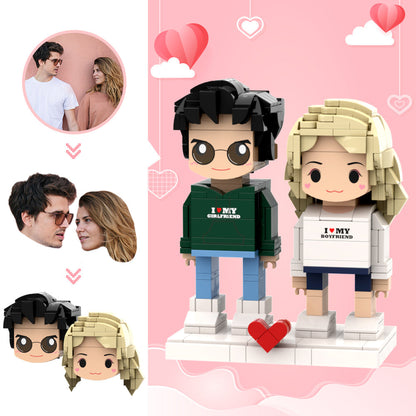 Valentine's Day Gifts Custom Head 2 People Cute Brick Figures Just Love Each Other Brick Figures