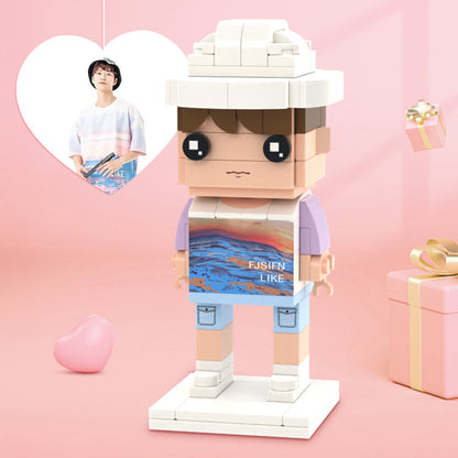 Surprise for Him Full Body Customizable 1 Person Brick Figures Custom Brick Figures Personalized Small Particle Block Toy