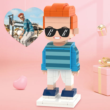 Valentine's Day Gifts for Him Full Body Customizable 1 Person Custom Cute Brick Figures Small Particle Block Toy