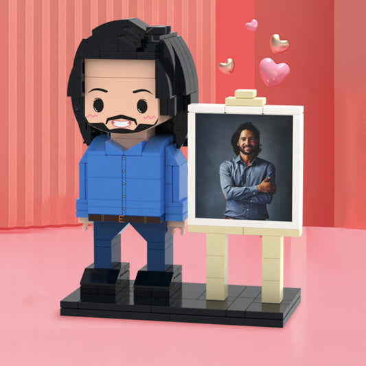 Gifts for Him Full Body Custom 1 Person Brick Figures Custom Brick Figures with Frame Small Particle Block Toy