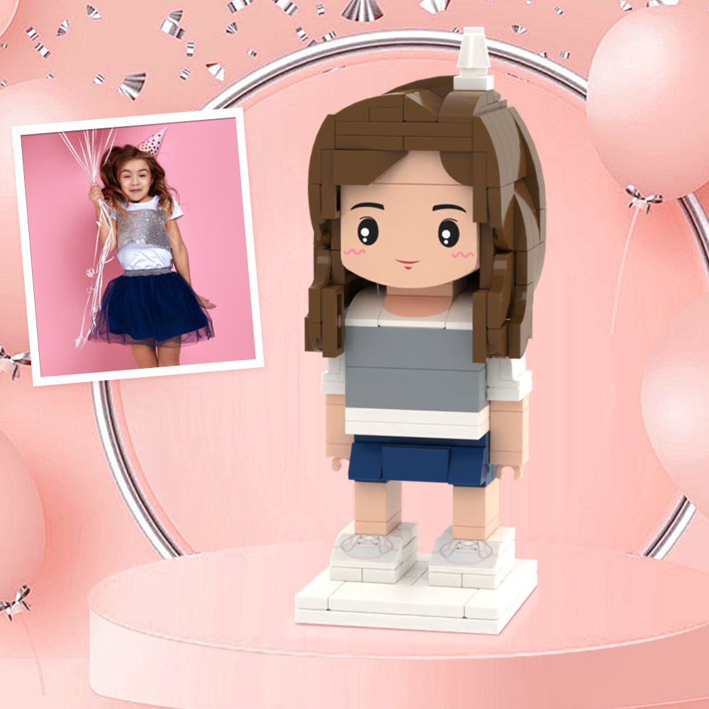 Birthday Gifts  for Kids Full Body Customizable 1 Person Brick Figures Custom Cute Brick Figures