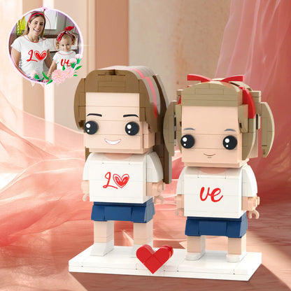 Gift for Mom Customizable Head 2 People Custom Brick Figures