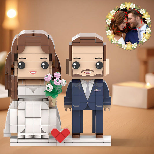 Just Say Yes Wedding Couple Brick Figures Personalized Head Brick Figures Small Particle Block for Wedding Day